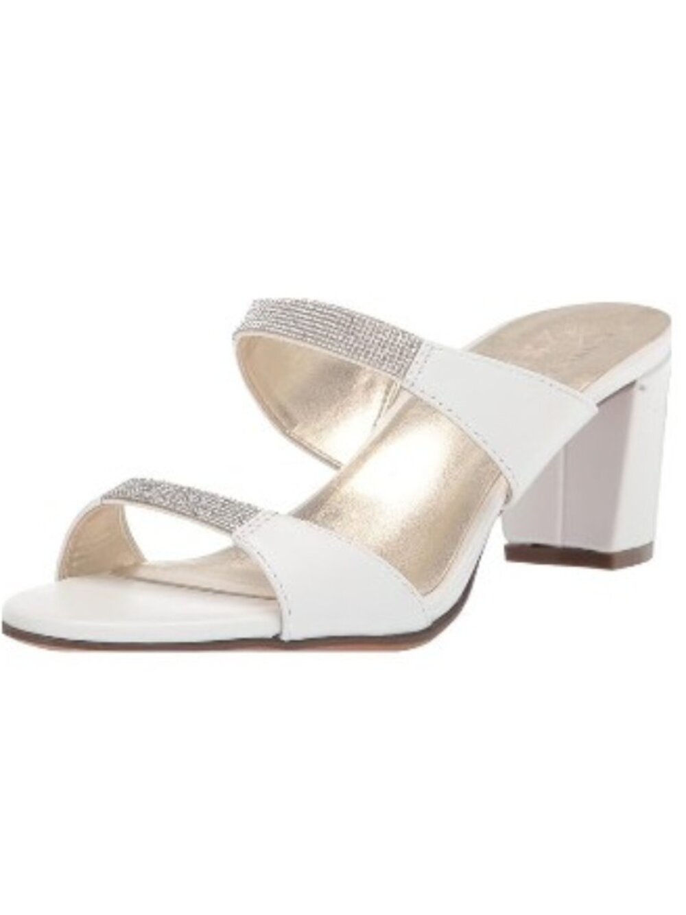 Naturalizer Womens Venus 2 Heeled Sandal White Rhinestones